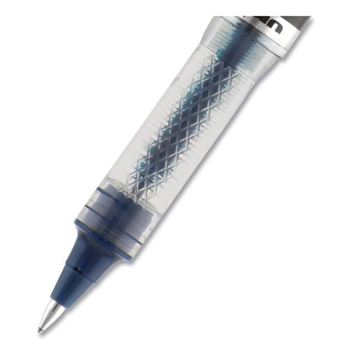 Vision Elite Blx Series Hybrid Gel Pen, Stick,Extra-fine 0.5 Mm, Blue-infused Black Ink, Gray/blue/clear Barrel