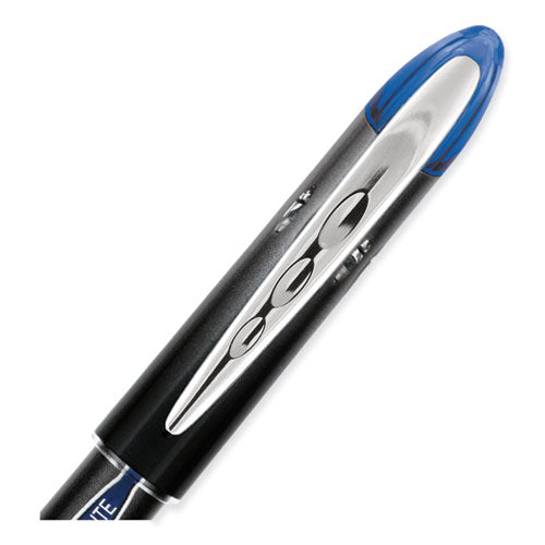 Vision Elite Hybrid Gel Pen, Stick, Extra-fine 0.5 Mm, Blue Ink, Black/blue/clear Barrel.
