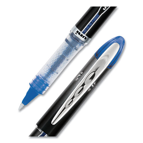 Vision Elite Hybrid Gel Pen, Stick, Extra-fine 0.5 Mm, Blue Ink, Black/blue/clear Barrel.