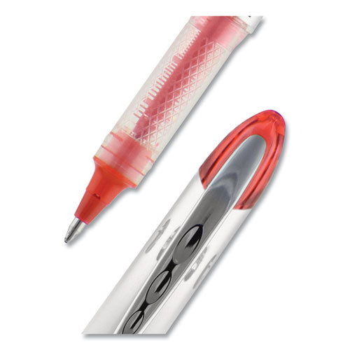 Vision Elite Hybrid Gel Pen, Stick, Bold 0.8 Mm, Red Ink, White/red/clear Barrel.