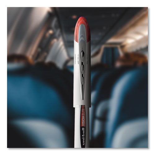 Vision Elite Hybrid Gel Pen, Stick, Bold 0.8 Mm, Red Ink, White/red/clear Barrel.