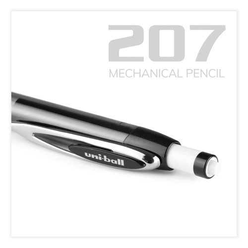 207 Mechanical Pencil, 0.7 Mm, Hb (#2), Black Lead, Black Barrel, Dozen.