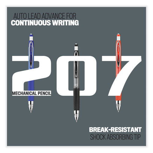 207 Mechanical Pencil, 0.7 Mm, Hb (#2), Black Lead, Blue Barrel, Dozen.