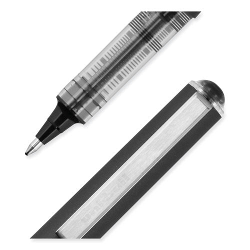 Vision Roller Ball Pen, Stick, Bold 1 Mm, Black Ink, Black Barrel, Dozen