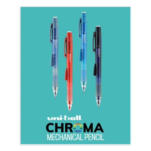 Chroma Mechanical Pencil, 0.7 Mm, Hb (#2), Black Lead, Red Barrel, Dozen.