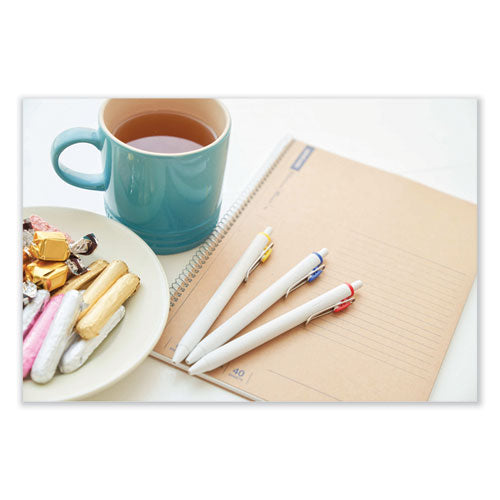 Unione Gel Pen, Retractable, Medium 0.7 Mm, Black Ink, White/black Barrel, Dozen.