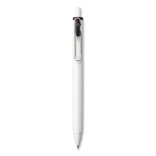 Unione Gel Pen, Retractable, Medium 0.7 Mm, Black Ink, White/black Barrel, Dozen.