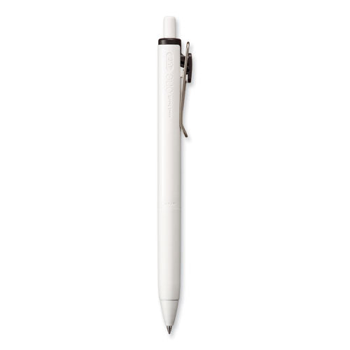 Unione Gel Pen, Retractable, Medium 0.7 Mm, Black Ink, White/black Barrel, Dozen.