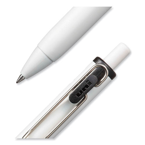 Unione Gel Pen, Retractable, Medium 0.7 Mm, Black Ink, White/black Barrel, Dozen.