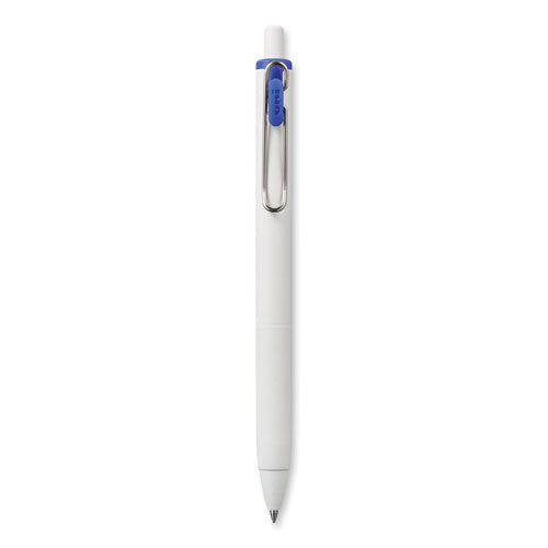 Unione Gel Pen, Retractable, Medium 0.7 Mm, Blue Ink, White/blue Barrel, Dozen.