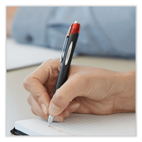 Jetstream Retractable Hybrid Gel Pen, Bold 1 Mm, Black Ink,Black/silver Barrel