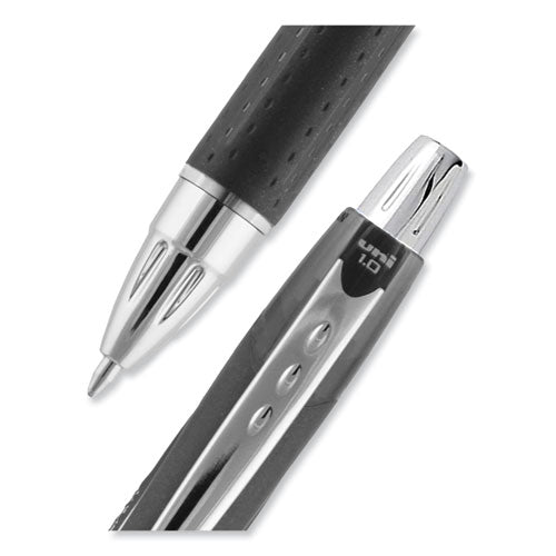 Jetstream Retractable Hybrid Gel Pen, Bold 1 Mm, Black Ink,Black/silver Barrel
