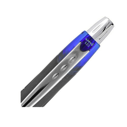 Jetstream Retractable Hybrid Gel Pen, Bold 1 Mm, Blue Ink, Black/silver/blue Barrel.