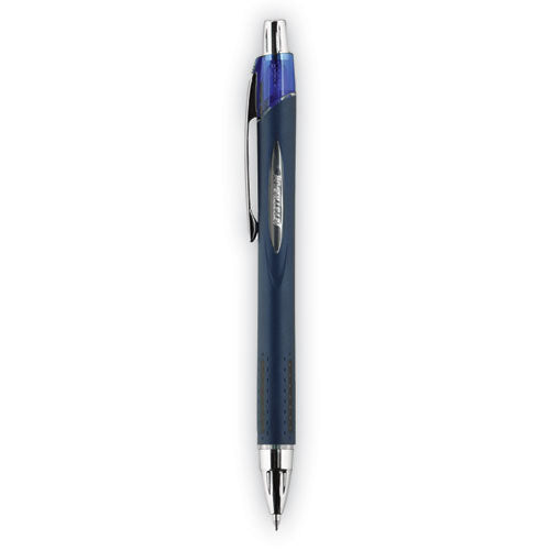 Jetstream Retractable Hybrid Gel Pen, Bold 1 Mm, Blue Ink, Black/silver/blue Barrel.