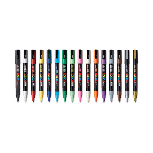 Permanent Specialty Marker, Fine Bullet Tip, Assorted Colors,16/pack