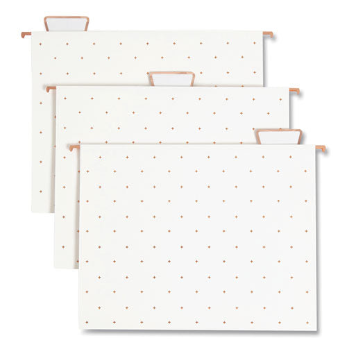 Letter-size Desktop Fashion Filing Set, Rose Gold, (1) Rack, (3) Hanging Folders, (3) File Folders, (2) Trays,(1) Mail Sorter