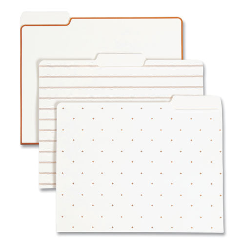 Letter-size Desktop Fashion Filing Set, Rose Gold, (1) Rack, (3) Hanging Folders, (3) File Folders, (2) Trays,(1) Mail Sorter