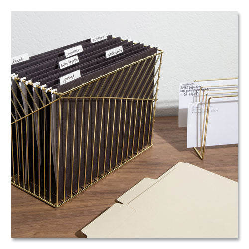 Vena Hanging File Basket, Letter Size, 6.85" Long, Gold