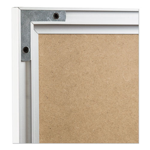 4n1 Magnetic Dry Erase Combo Board, 23 X 17, Tan/white Surface, Silver Aluminum Frame.