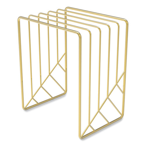 Vena Desktop Organization Kit, 8 Compartments, Letter Sorter, Paper Tray, Pencil Cup, Gold, Metal.