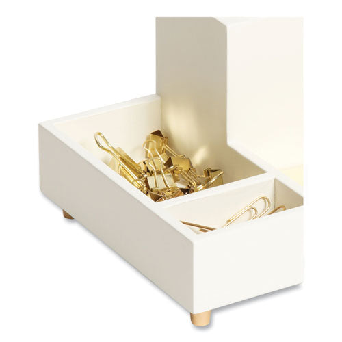 Juliet Compartment Cup, 6.25"w X 6.25"d X 4.75h", White.