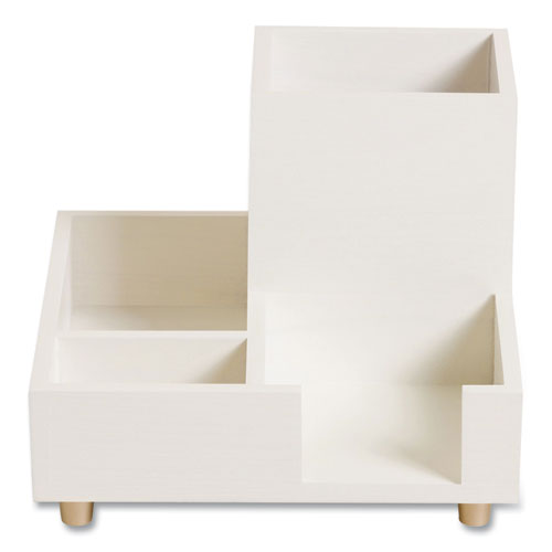 Juliet Compartment Cup, 6.25"w X 6.25"d X 4.75h", White.