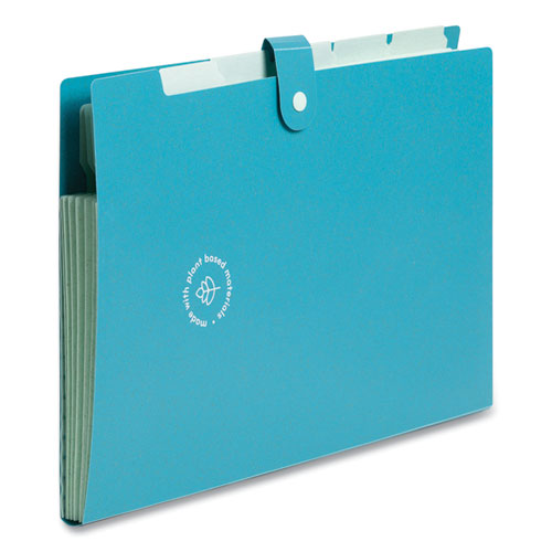 U-eco Six-pocket Expandable Folder, 4.5"  Expansion, 6 Sections, Snap Button Closure, 1/6-cut Tabs, Letter Size, 3/pack