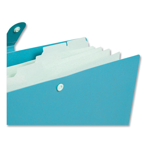 U-eco Six-pocket Expandable Folder, 4.5"  Expansion, 6 Sections, Snap Button Closure, 1/6-cut Tabs, Letter Size, 3/pack
