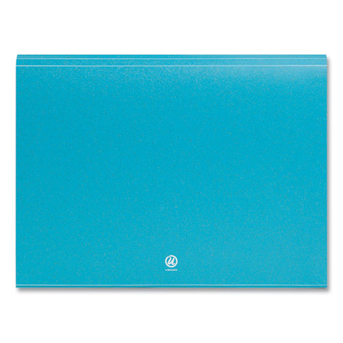 U-eco 13-pocket Expandable- File, 9.75" Expansion, 13 Sections; Button/elastic Closure, 1/12-cut Tabs, Letter Size, Ocean