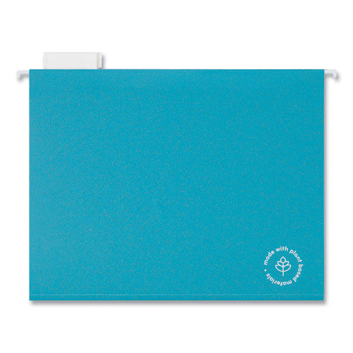 U-eco Hanging File Folders, Letter Size, 1/5-cut Tabs, Assorted, 12/pack.