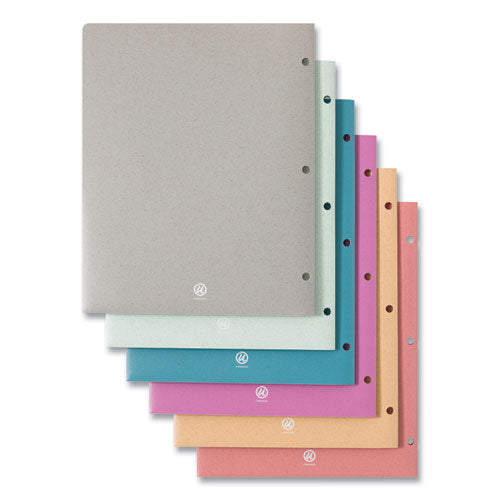 U-eco Poly Two-pocket Folders, Three-hole Punched, Poly/wheat Straw, 11 X 8.5, Assorted,12/pack.