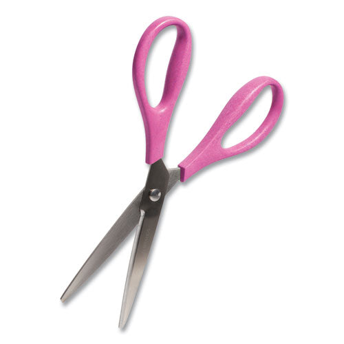 U-eco Scissors, 9.45" Long, 3" Cut Length, Straight Assorted Color Handles, 3/pack.