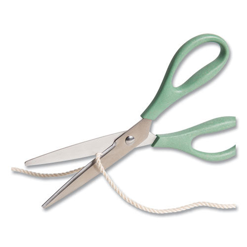 U-eco Scissors, 9.45" Long, 3" Cut Length, Straight Assorted Color Handles, 3/pack.