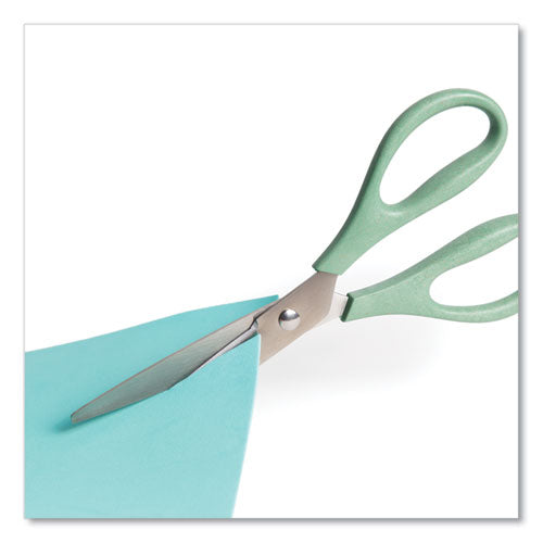U-eco Scissors, 9.45" Long, 3" Cut Length, Straight Assorted Color Handles, 3/pack.
