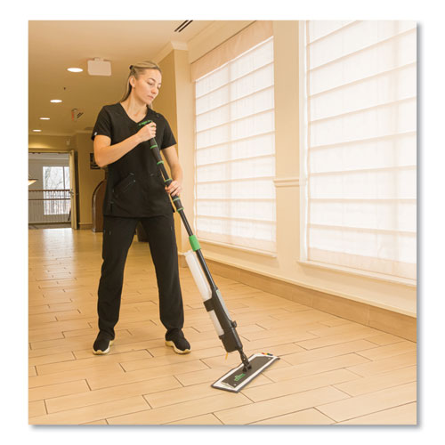 Excella Floor Cleaning Kit, 20" Gray Microfiber Head, 48" To 65" Black/green Handle.
