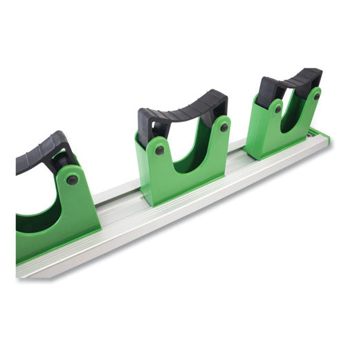 Hang Up Cleaning Tool Holder, 28w X 3.15d X 2.17h, Silver/green.
