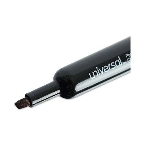 Chisel Tip Permanent Marker, Broad Chisel Tip, Black, Dozen.