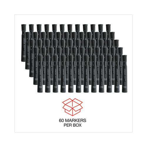 Chisel Tip Permanent Marker Value Pack, Broad Chisel Tip, Black, 60/pack.