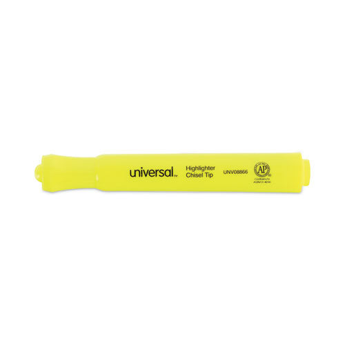 Desk Highlighter Value Pack, Fluorescent Yellow Ink, Chisel Tip, Yellow Barrel, 36/pack.