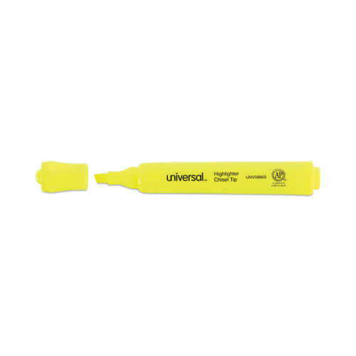Desk Highlighter Value Pack, Fluorescent Yellow Ink, Chisel Tip, Yellow Barrel, 36/pack.