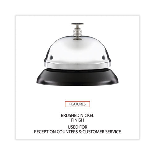 Call Bell, 3.38" Diameter, Brushed Nickel.