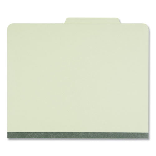 Six-section Pressboard Classification Folders, 2" Expansion, .2 Dividers, 6 Fasteners, Letter Size, Green Exterior, 10/box