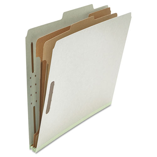 Six-section Pressboard Classification Folders, 2" Expansion, 2 Dividers, 6 Fasteners, Letter Size, Gray Exterior, 10/box.