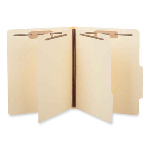 Six-section Classification Folders, 2" Expansion, 2 Dividers, 6 Fasteners, Letter Size, Manila Exterior, 15/box.