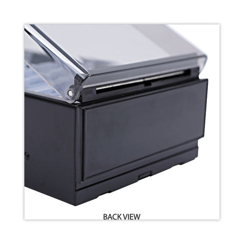 Business Card File, Holds 600 2 X 3.5 Cards, 4.25 X 8.25 X 2.5, Metal/plastic, Black.