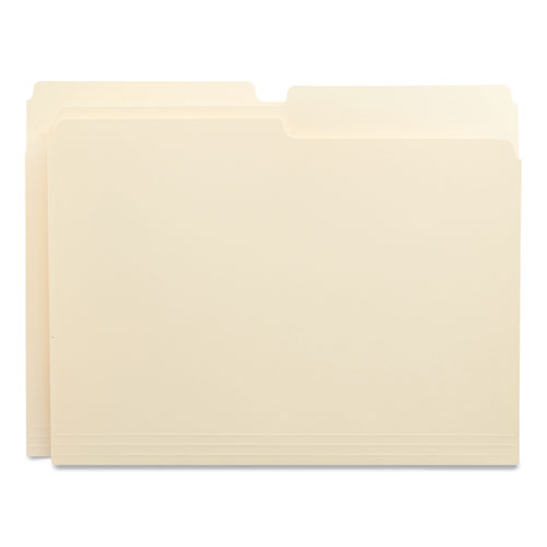Top Tab File Folders, 1/2-cut Tabs: Assorted, Letter Size, 0.75" Expansion, Manila, 100/box