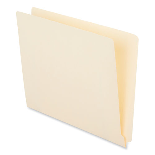 Deluxe Reinforced End Tab Folders, 9" High Front, Straight Tabs, Letter Size,0.75" Expansion, Manila, 100/box