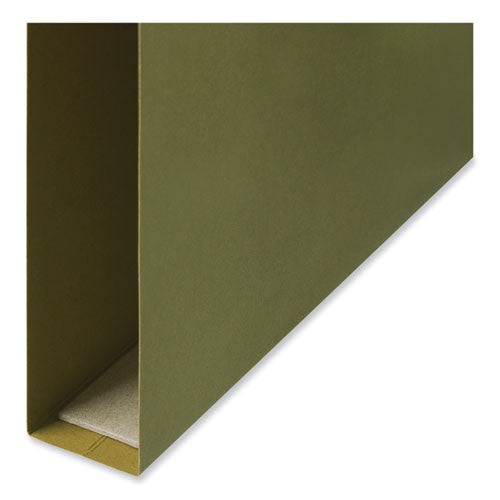 Box Bottom Hanging File Folders, 1" Capacity, Letter Size, 1/5-cut Tabs, Standard Green, 25/box.