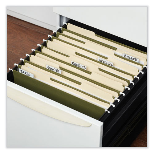 Box Bottom Hanging File Folders, 1" Capacity, Letter Size, 1/5-cut Tabs, Standard Green, 25/box.
