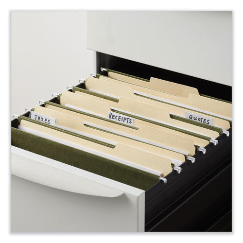 Box Bottom Hanging File Folders, 2" Capacity, Letter Size, 1/5-cut Tabs, Standard Green, 25/box.